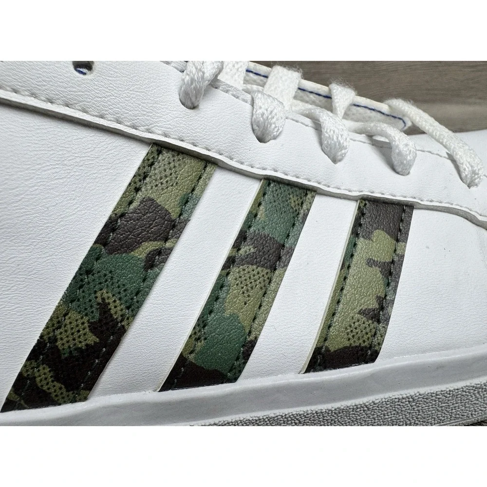adidas Grand Court White Camo Blue Means Sneakers Size 5 Shoes